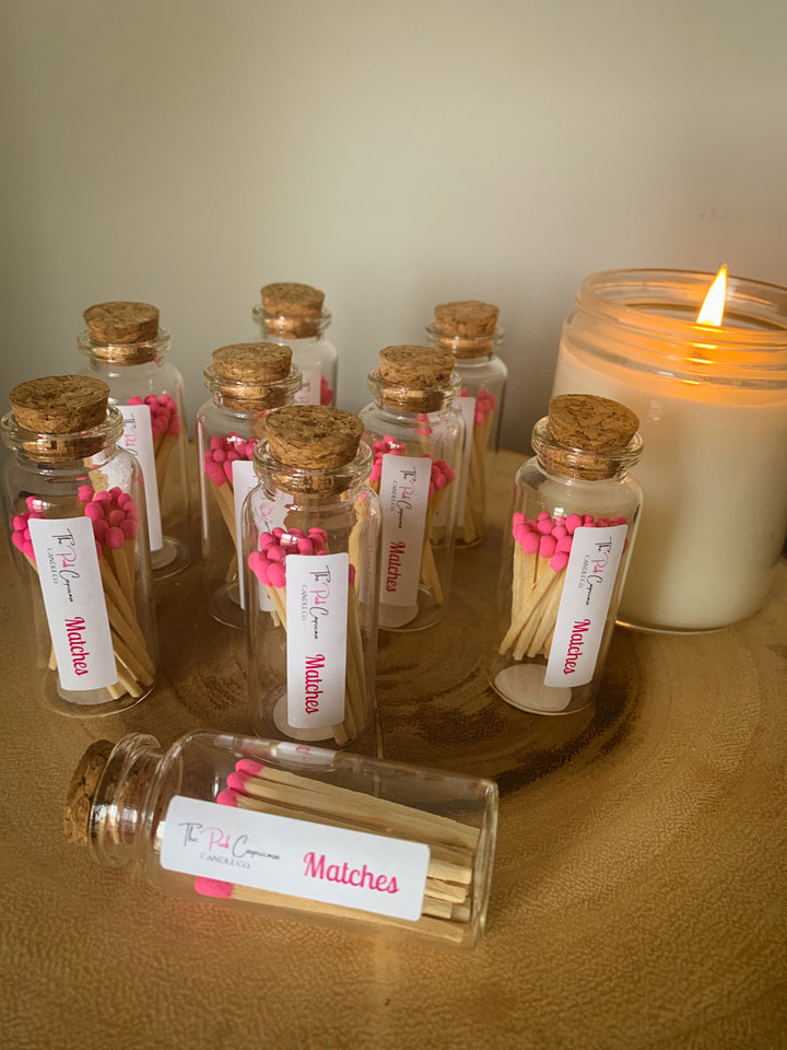 pink tip matches candle accessories