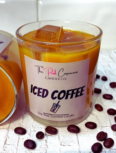 iced coffee candle with gel wax 