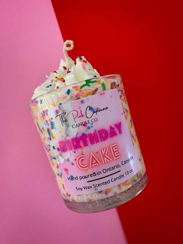 birthday cake soy wax candle 