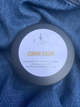 Load image into Gallery viewer, cuban cigar candle in a sleek black tin
