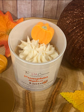 Load image into Gallery viewer, pumpkin spice latte candle with whipped cream and pumpkin wax melt
